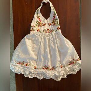 Heartworks size 3T white cotton halter dress with embroidery